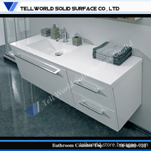 One Piece Bathroom Sink and Countertop, Ceramic Wash Basin, Bathroom Sink